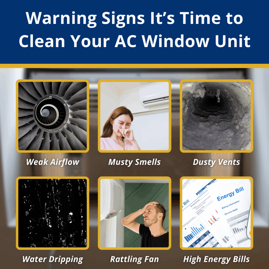 warning signs it's time to clean your AC window unit