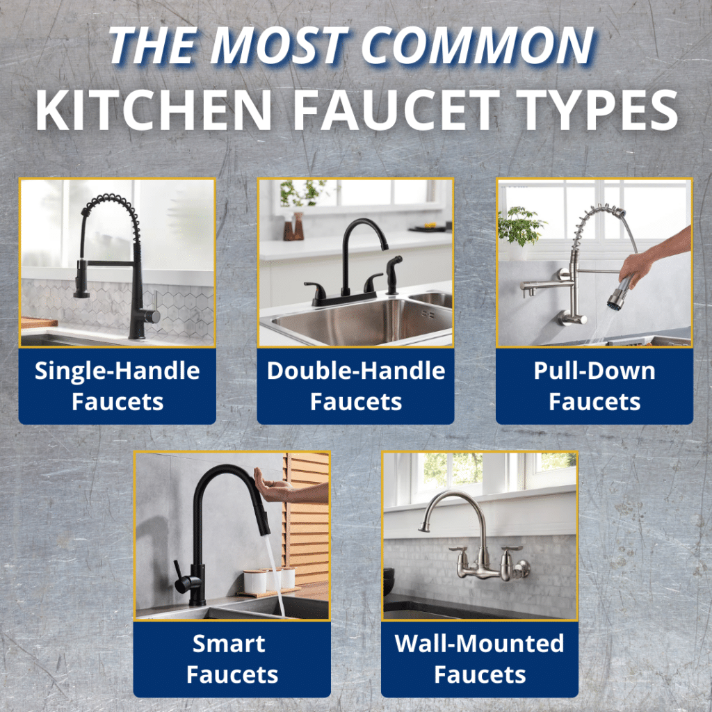 the most common kitchen faucet types